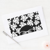 Sticker Rectangulaire Afro Diva Noir & Blanc (Enveloppe)