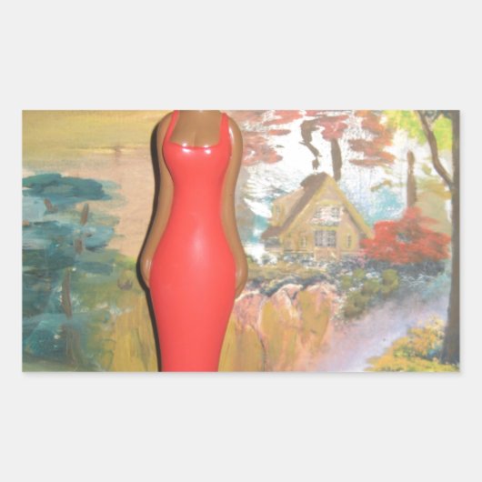 Sticker Rectangulaire Afro Glam : Une beauté intemporelle (Devant)