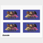 Sticker Rectangulaire Afro Unicorn Queen Trio Design (Feuille)