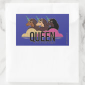 Sticker Rectangulaire Afro Unicorn Queen Trio Design (Sac)