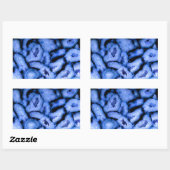 Sticker Rectangulaire Agate de quartz bleu, Geodes bleues, motif abstrai (Feuille)