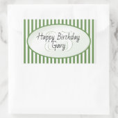 Sticker Rectangulaire Âge subtil Vert et blanc Bleu Joyeux anniversaire (Sac)