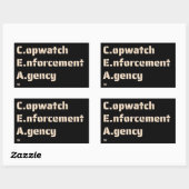 Sticker Rectangulaire "AGENCE D'APPLICATION DE LA LOI COPWATCH" drôle de (Feuille)