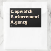 Sticker Rectangulaire "AGENCE D'APPLICATION DE LA LOI COPWATCH" drôle de (Sac)