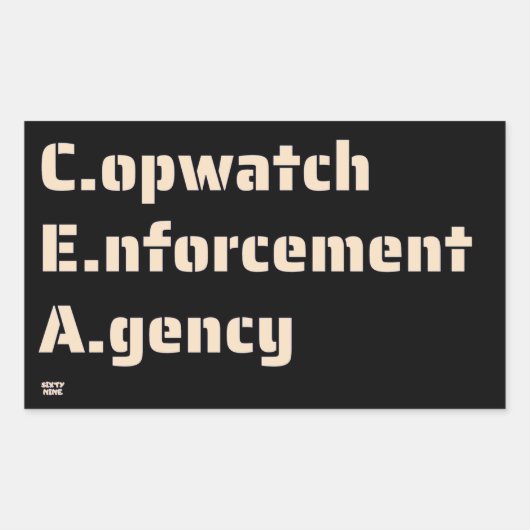 Sticker Rectangulaire "AGENCE D'APPLICATION DE LA LOI COPWATCH" drôle de (Devant)