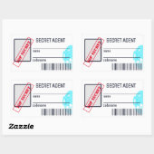 Sticker Rectangulaire Agent secret Détective Spy Mystery Party (Feuille)