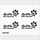 Sticker Rectangulaire Agility Dog On Board (Feuille)