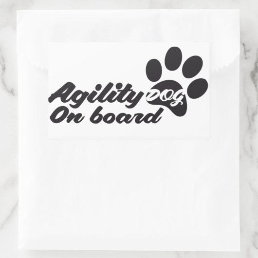 Sticker Rectangulaire Agility Dog On Board (Sac)