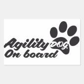 Sticker Rectangulaire Agility Dog On Board (Devant)