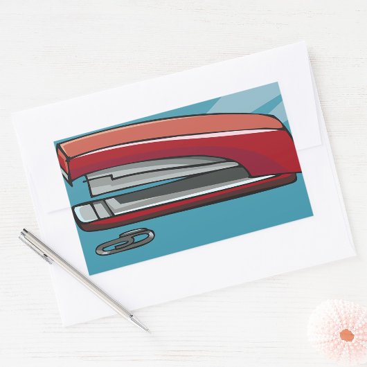 Sticker Rectangulaire agrafeuse