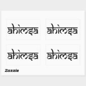 Sticker Rectangulaire Ahimsa - Bouddhiste et hindou Tenet (Feuille)
