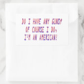 Sticker Rectangulaire Ai-je des armes ? (Sac)