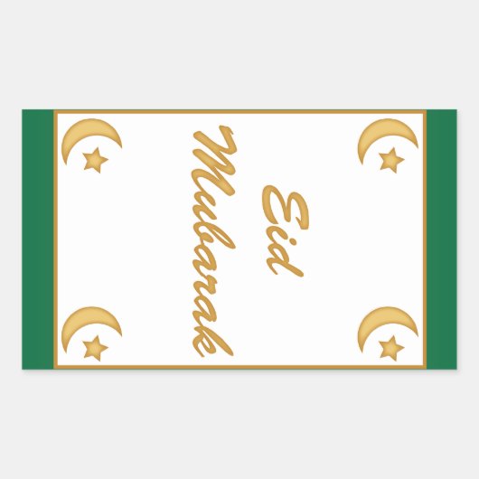 Sticker Rectangulaire Aïd Moubarak Aïd al Fitr (Devant)