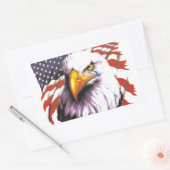 Sticker Rectangulaire Aigle À Balles Avec Une Tear - Drapeau Américain E (Enveloppe)