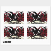 Sticker Rectangulaire aigle albanais (Feuille)