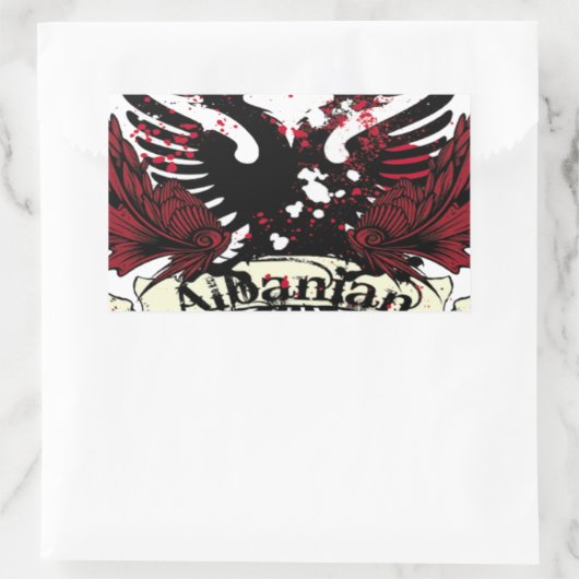 Sticker Rectangulaire aigle albanais (Sac)
