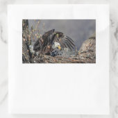 Sticker Rectangulaire Aigle avec son bébé (Sac)
