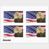 Sticker Rectangulaire Aigle et drapeau américains (Feuille)