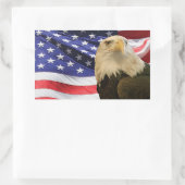 Sticker Rectangulaire Aigle et drapeau américains (Sac)