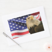 Sticker Rectangulaire Aigle et drapeau américains (Enveloppe)