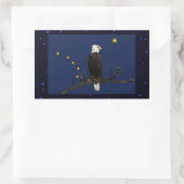 Sticker Rectangulaire Aigle Et Drapeau De L'Alaska (Sac)