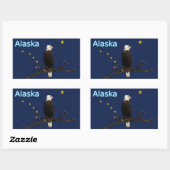 Sticker Rectangulaire Aigle Et Drapeau De L'Alaska (Feuille)