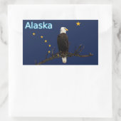 Sticker Rectangulaire Aigle Et Drapeau De L'Alaska (Sac)