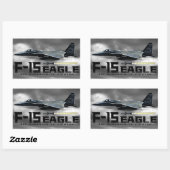 Sticker Rectangulaire Aigle F-15 (Feuille)