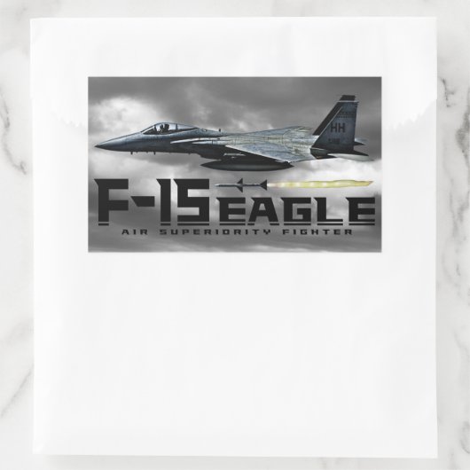 Sticker Rectangulaire Aigle F-15 (Sac)