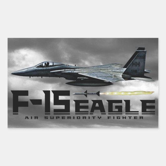 Sticker Rectangulaire Aigle F-15 (Devant)