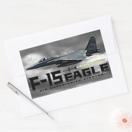 Sticker Rectangulaire Aigle F-15 (Enveloppe)