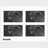 Sticker Rectangulaire Aigle noir et blanc (Feuille)