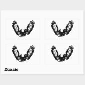 Sticker Rectangulaire Aigle noir et blanc (Feuille)