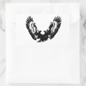 Sticker Rectangulaire Aigle noir et blanc (Sac)