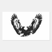 Sticker Rectangulaire Aigle noir et blanc (Devant)
