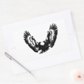 Sticker Rectangulaire Aigle noir et blanc (Enveloppe)