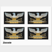 Sticker Rectangulaire Aigle républicain romain dans Chrome (Feuille)