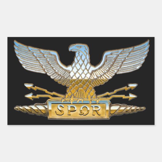 Sticker Rectangulaire Aigle républicain romain dans Chrome (Devant)