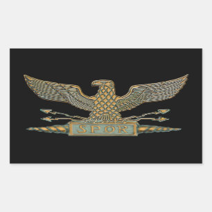 Sticker Rectangulaire Aigle Romain en cuivre