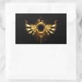 Sticker Rectangulaire Ailes de Steampunk (Sac)