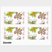 Sticker Rectangulaire Ailes Whimsical : Belle conception à thème papillo (Feuille)