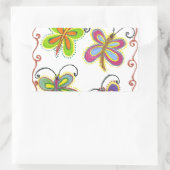 Sticker Rectangulaire Ailes Whimsical : Belle conception à thème papillo (Sac)