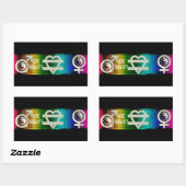 Sticker Rectangulaire Aimer l'égalité (Feuille)