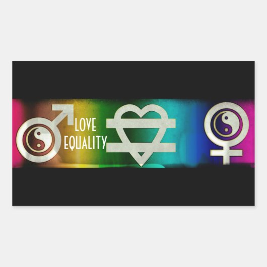 Sticker Rectangulaire Aimer l'égalité (Devant)