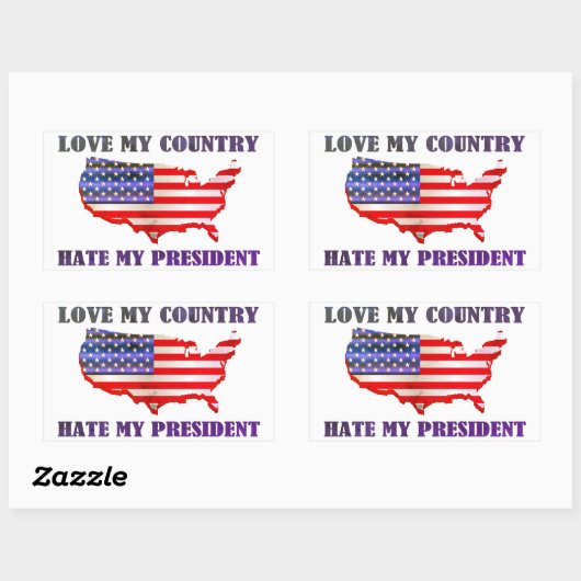 Sticker Rectangulaire Aimer mon pays (Feuille)