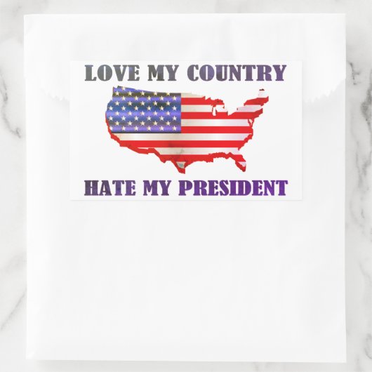 Sticker Rectangulaire Aimer mon pays (Sac)