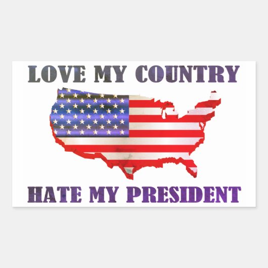 Sticker Rectangulaire Aimer mon pays (Devant)