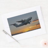 Sticker Rectangulaire Airbus A400M À Serviette De Bain Coucher Du Soleil (Enveloppe)