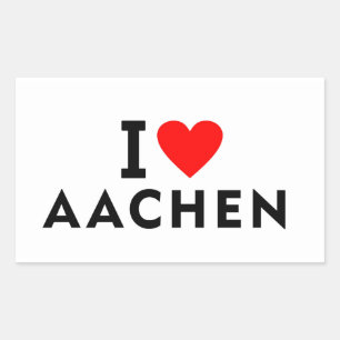 Sticker Rectangulaire Aix-la-Chapelle Allemagne ville amour coeur comme
