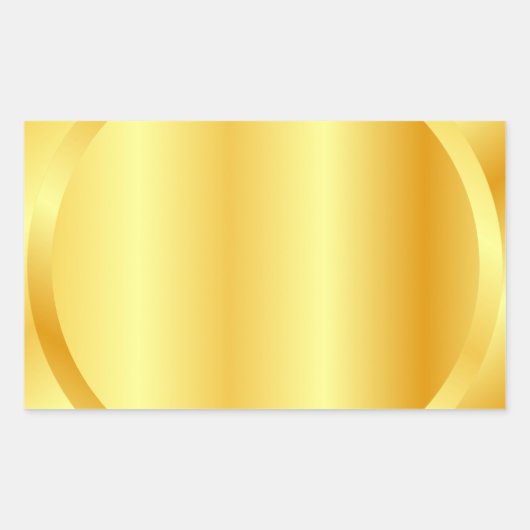 Sticker Rectangulaire Ajouter le texte Monogramme Elegant Metallic Gold (Devant)